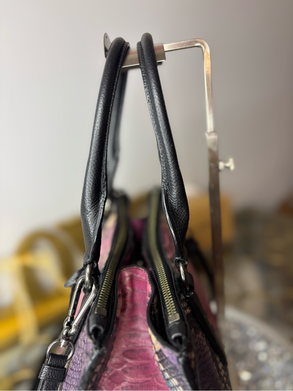 Coach 2014 limited edition Crosby multi-color python embossed carryall EUC - Picture 11 of 17